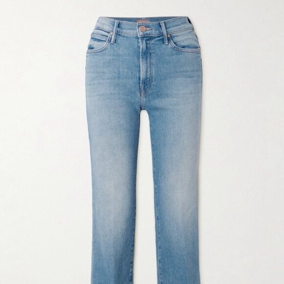 MOTHER The Kick It Ankle Fray distressed high-rise straight-leg jeans NWOT/24 - Picture 6 of 12